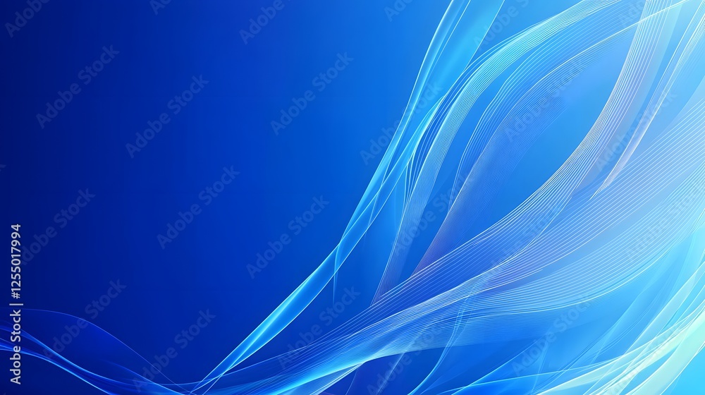 Wall mural Abstract Blue Wave Lines Design Background