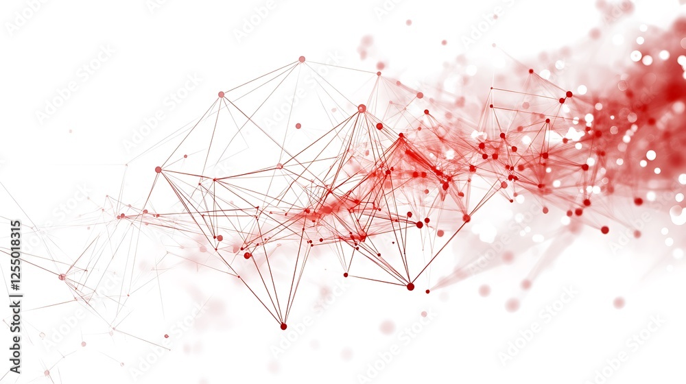 Aufkleber Abstract red network on white background, possible use in technology presentations