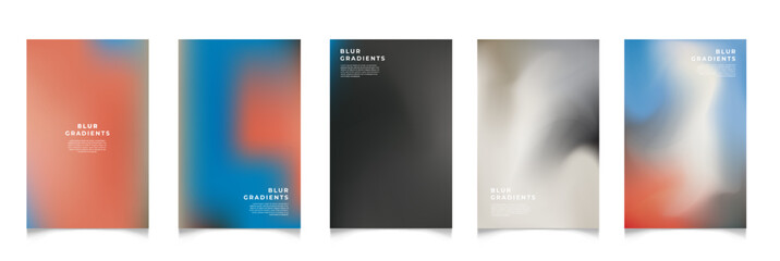 Abstract blur gradient background. Collection. Abstract liquid background. Vibrant color blend. Blurred fluid colors. Gradient mesh. Modern design template for posters, ad banners, brochures ,web.