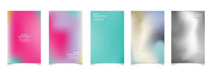 Fototapeta premium Abstract blur gradient background. Collection. Abstract liquid background. Vibrant color blend. Blurred fluid colors. Gradient mesh. Modern design template for posters, ad banners, brochures ,web.
