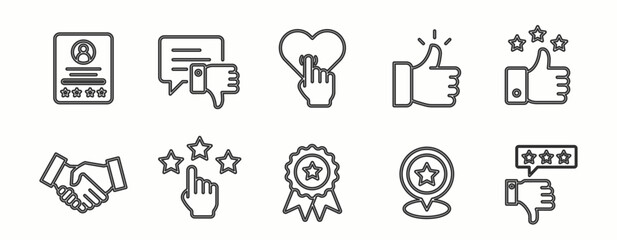 Customer Satisfaction line Icon Set. Vector Illustration.