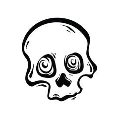 Whimsical Skull Design With Swirling Eyes