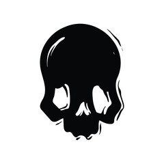 Abstract Black Skull Design Illustration