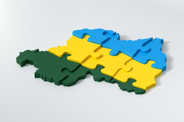 Rwanda map puzzle illustrating cooperation and unity