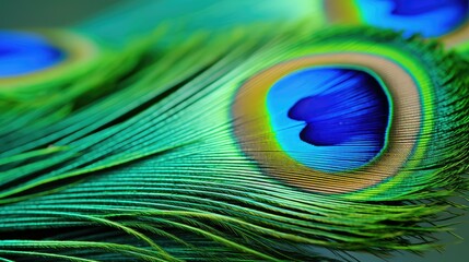Obraz premium feather blue and green background