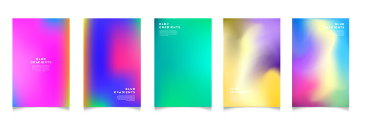 Fototapeta premium Abstract blur gradient background. Collection. Abstract liquid background. Vibrant color blend. Blurred fluid colors. Gradient mesh. Modern design template for posters, ad banners, brochures ,web.