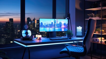 Fototapeta premium setup house computer