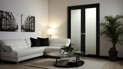 modern living room door