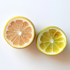 Pink and green citrus halves on white. Food photography for recipe blogs
