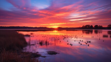 Obraz premium pink marsh water