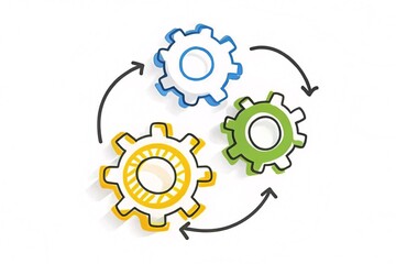 Gears in motion an illustration of collaboration and innovation in business processes studio environment infographic style conceptual viewpoint