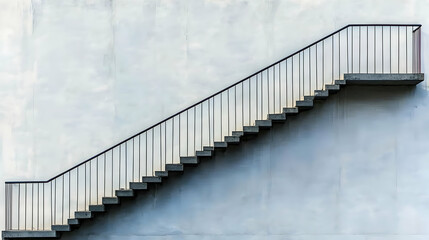 Concrete Staircase Illustration Against Wall