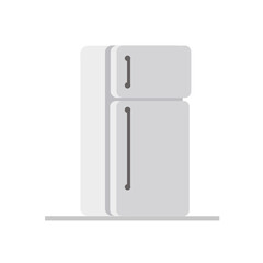 Modern Flat Style Refrigerator Illustration Minimalist Kitchen Appliance Vector