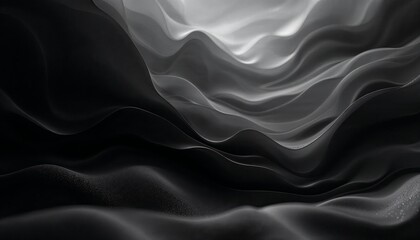 Fototapeta premium Abstract monochrome waves ripple gracefully in shadowed gradients