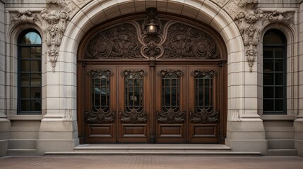 carvings office building doors