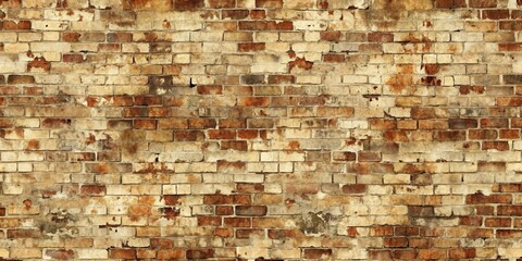 Naklejka premium Aged Brick Wall Texture A Seamless Pattern of Rustic and Weathered Masonry