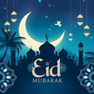 Eid Mubarak Festival decorative greeting background