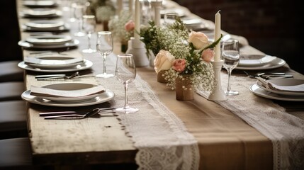 Fototapeta premium overlay wedding table linens