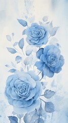 Blue rose wallpaper pattern flower plant.