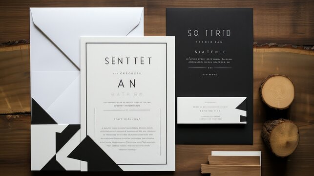 bold black and white invitations