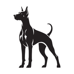Creative Doberman Pinscher silhouette for logos and print designs - Doberman Pinscher illustration - minimal Doberman Pinscher vector - dog silhouette
