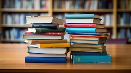 education stack of school books