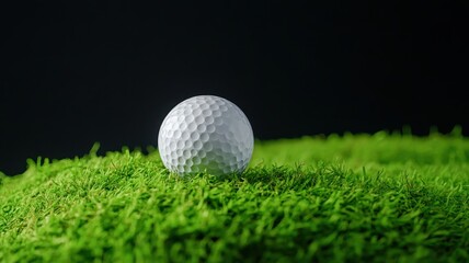 Obraz premium Golf ball nestled on lush green grass