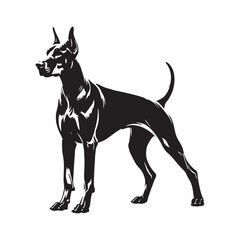 Doberman Pinscher silhouette designed with precision and accuracy - Doberman Pinscher illustration - minimal Doberman Pinscher vector - dog silhouette
