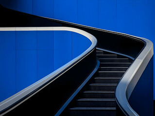 Obraz premium Curved Escalator Abstract Illustration