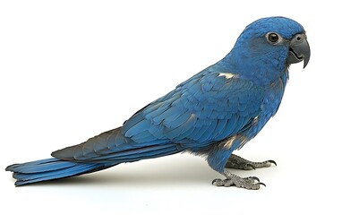 Obraz premium Hyacinth Macaw Profile, White Background, Bird Photography, Wildlife