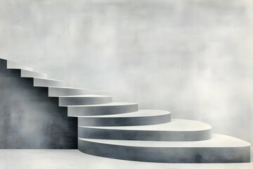 Abstract Curved Staircase Illustration
