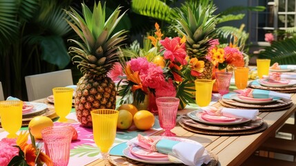 tropical labor day table