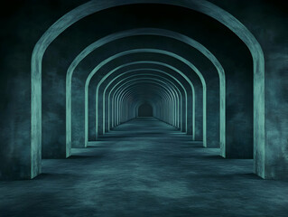 Fototapeta premium Teal Archway 3D Background Illustration