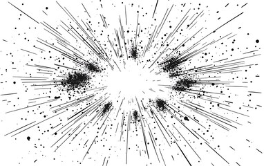 Abstract radial burst explosion graphic