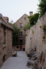 Le Mont Saint Michel, street during blue hour.