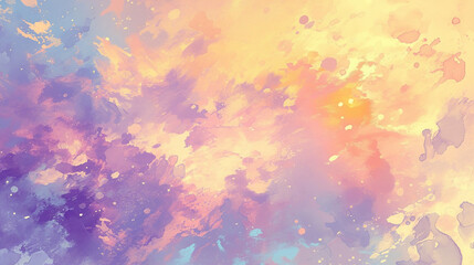 Abstract watercolor background with soft pastel hues. Pink, purple, and yellow 