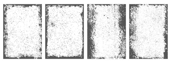 Distressed overlay grunge frame backgrounds set