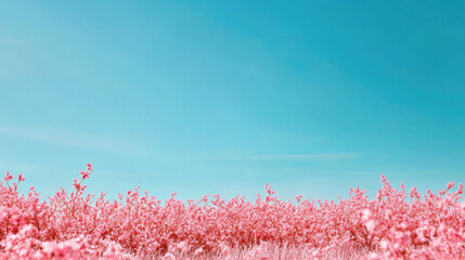 Fluffy pink foliage against a blue sky
