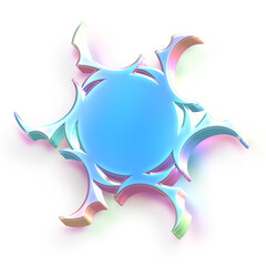 3D Y2k Acid Mandala Element