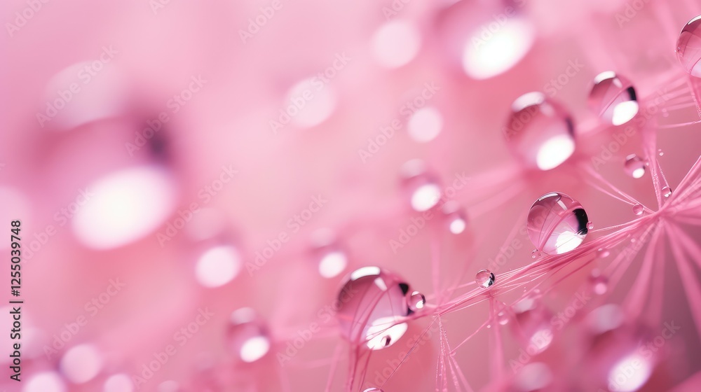 Poster delicate pink water drops