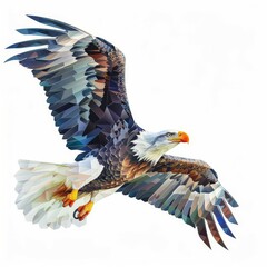 Fototapeta premium eagle low poly art on a white background Created with Generative AI technology