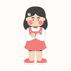 Cute Girl Cartoon Character Illustration