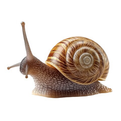 Close up of a beautiful snail on Transparent background
