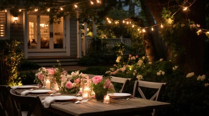 Obraz premium romantic garden table