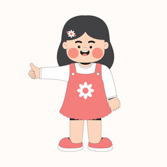 Cute Girl Cartoon Character Illustration