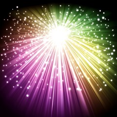 Radiant Beams of Light Emanating from a Central Point with Dazzling Sparkles and Glowing Effects