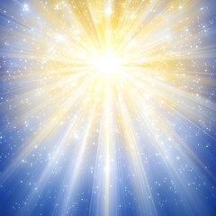 Radiant Burst of Light with Glittering Particles A Celestial Symphony of Gold and Blue Tones