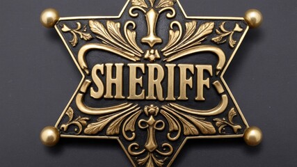 Vintage sheriff badge in gold