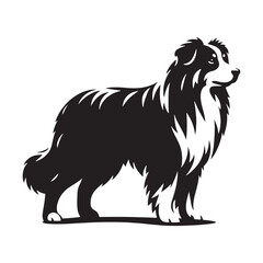 Australian Shepherd silhouette with perfect blend of style and grace - Australian Shepherd illustration - minimal Australian Shepherd vector - dog silhouette

