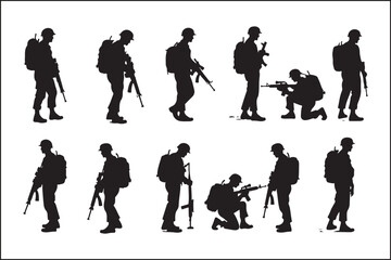 Shadow Warriors: Soldier Silhouettes in Action